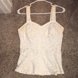 White lace tank with built in bra
